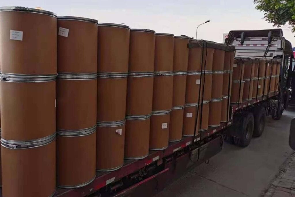 paper barrels on the truck