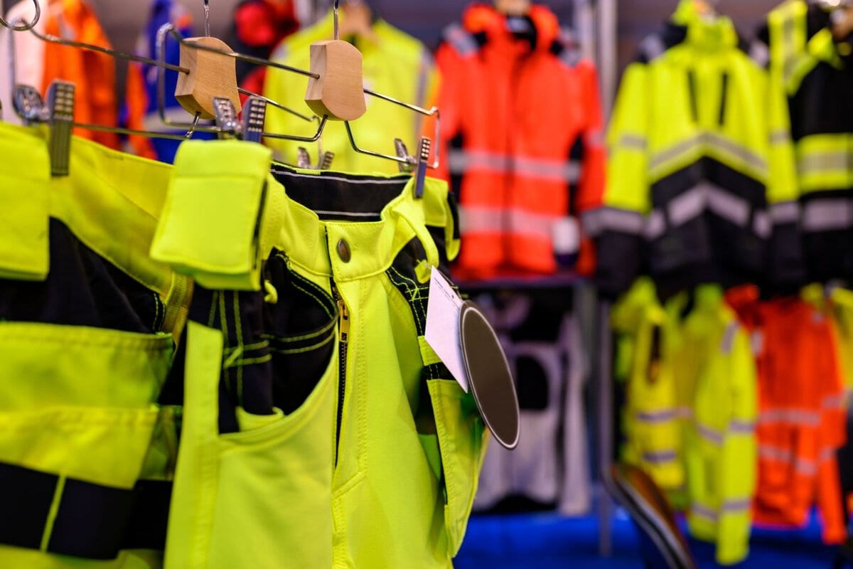 Fluorescent cloths on the shelf