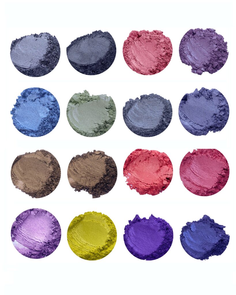 selections of colored pearl pigments