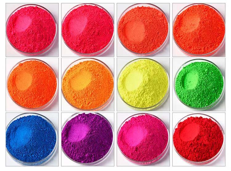 various colors of fluorescent pigments