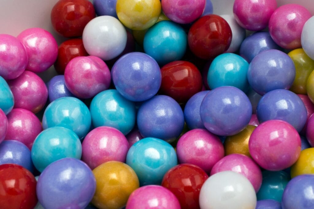 Multiple colored pearlescent candies background